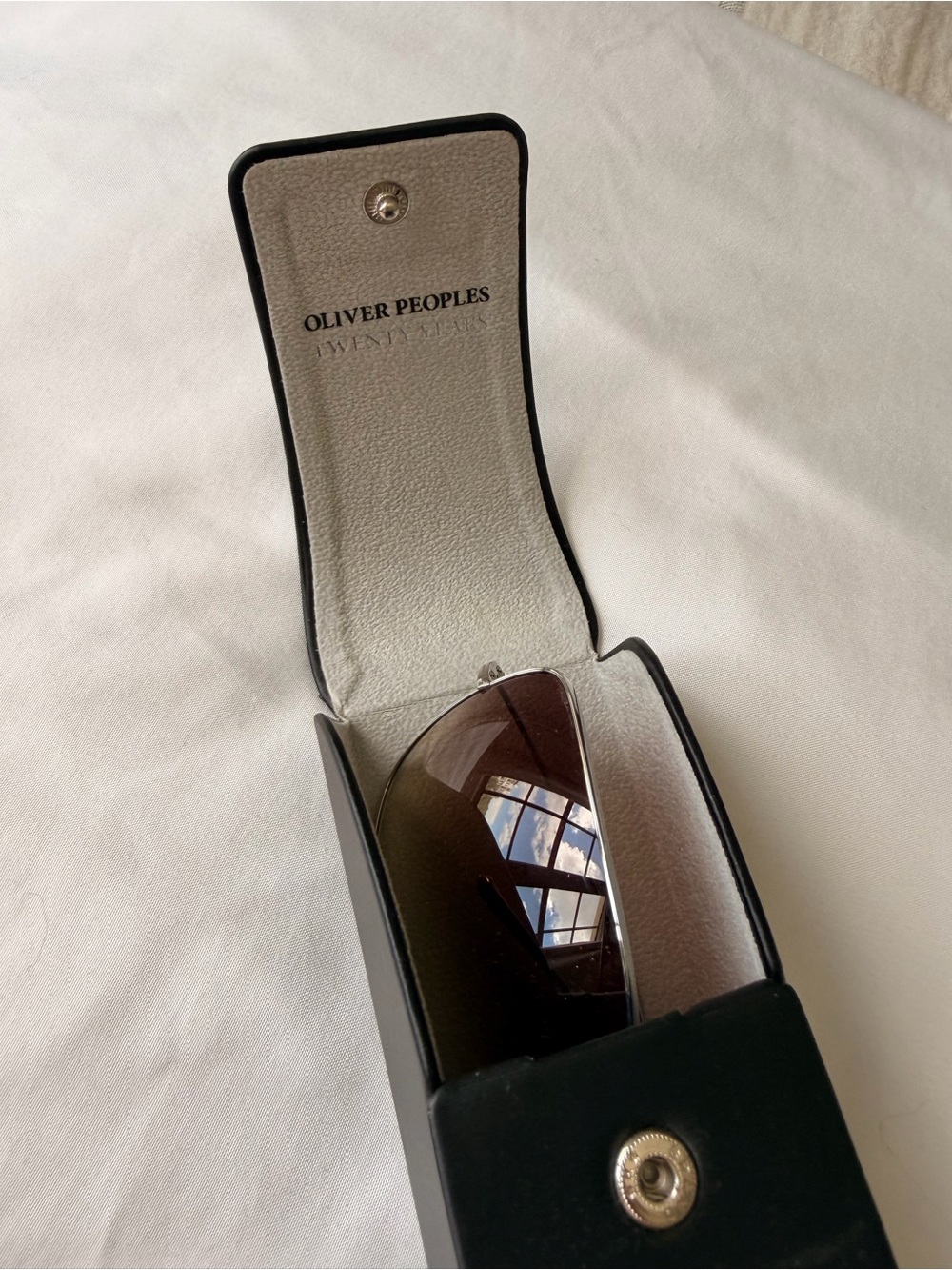 Oliver Peoples Papillon Silver Frame Brown Gradient Lens Sunglasses - Picture 3 of 5